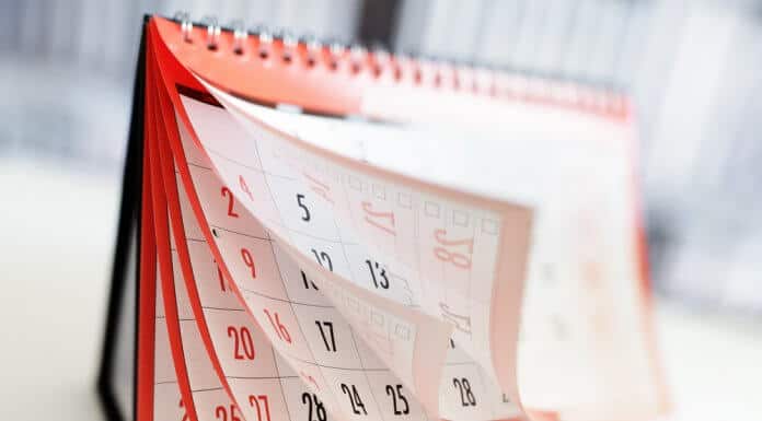 Calendar flipping with best time of year concept