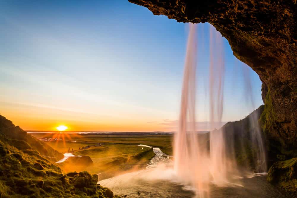 Seljalandsfoss waterfall in Iceland in summer