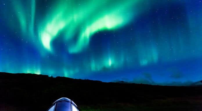 Tent camping in Iceland under the Northern Lights