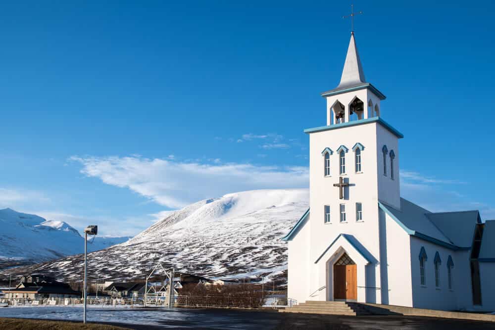 White Church in downtown dalvik