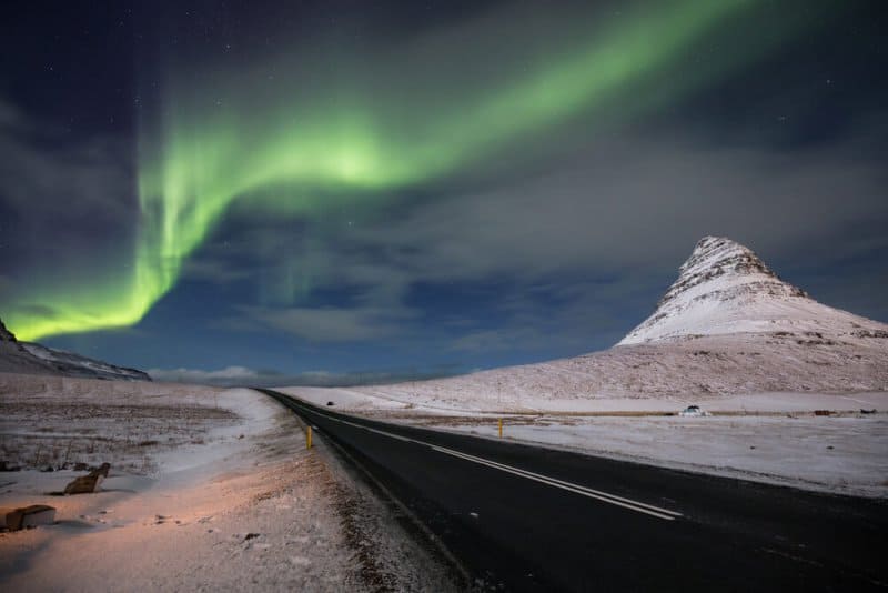 The Northern Lights in December in Iceland