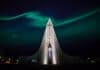 Does Iceland get polar nights? Reykjavik church Northern Lights