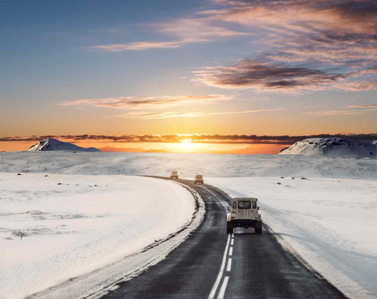 Driving in Iceland in winter