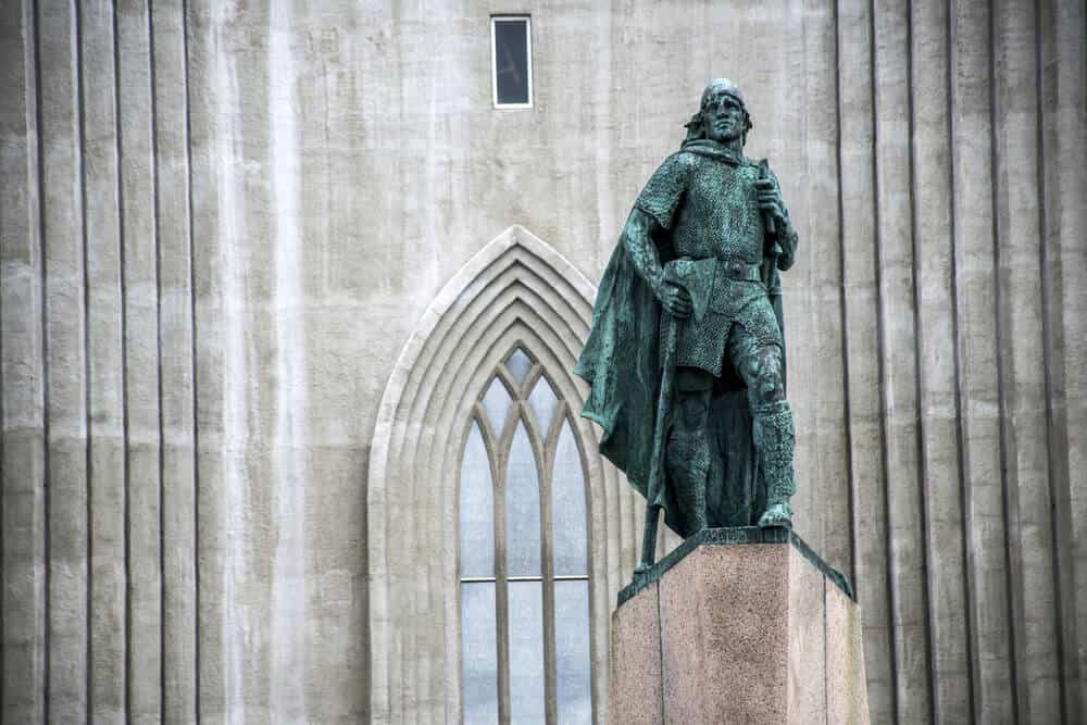 The Leif Erikson statue at Hallgrímskirkja Cathedral in Reykjavik