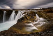 hrafnabjargafoss on a cloudy day