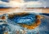 Bubbling mud at the Hverir geothermal area near Lake Mývatn