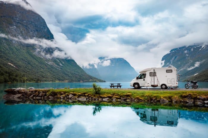 Motorhome rental on a fjord