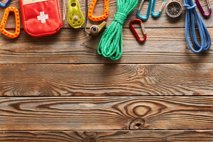 A first aid kit and other essential equipment for camping in Iceland