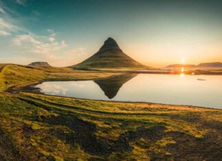 Kirjufell mountain on a fall day in Iceland