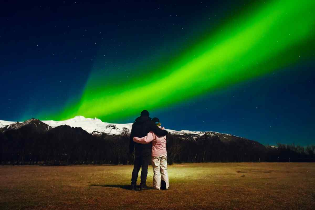 Northern lights in the fall in Iceland