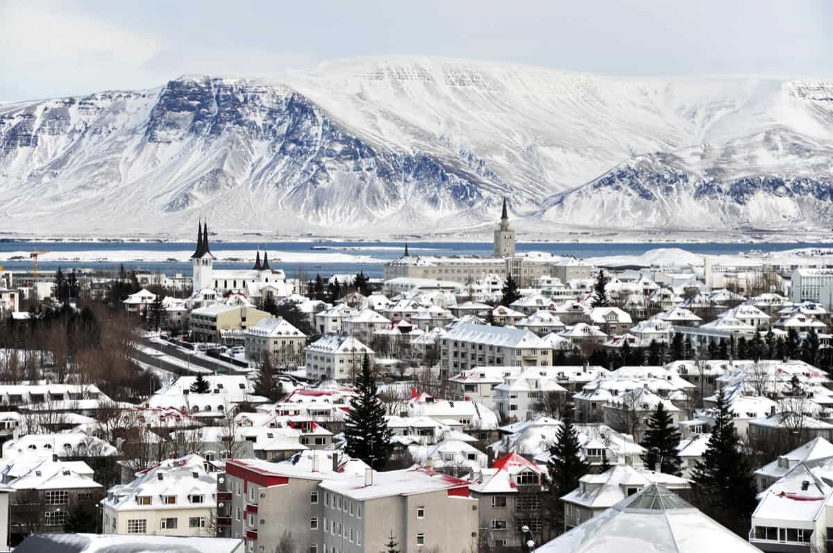 Reykjavik gets lots of snow and has low temperatures in February