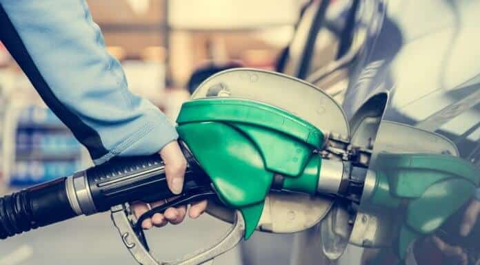 Green pump at gas station in Iceland