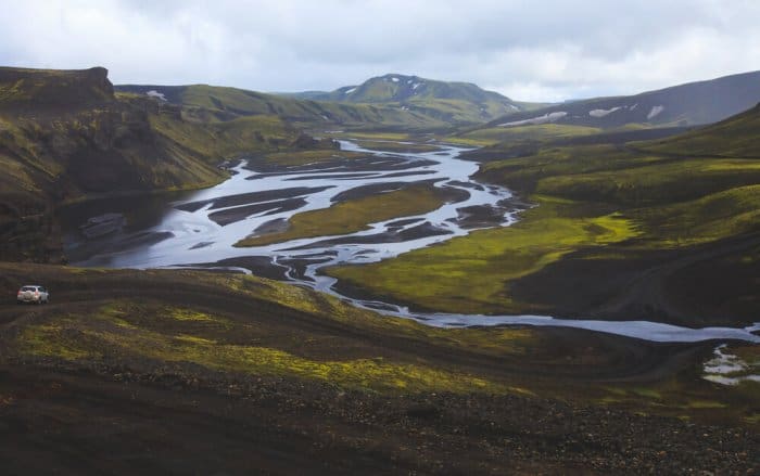 The highlands of Iceland from a panoramic view