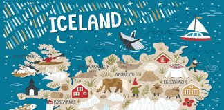Where are the regions of Iceland on a map?