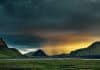 Sunset in Landmannalaugar during Iceland camping trip