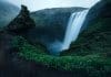Skogafoss falls are a popular stop on Iceland's southern Ring Road route