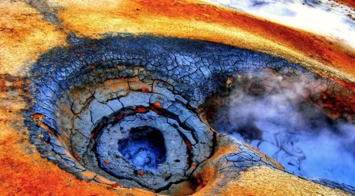 The Hverir geothermal area is know for its colorful bubbling mud. It's the perfect stop on any Iceland road trip