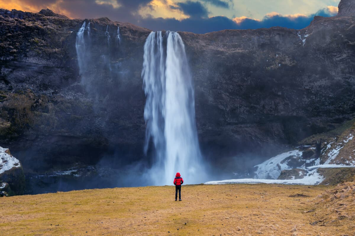 Front view of Iceland's most beautiful waterfall