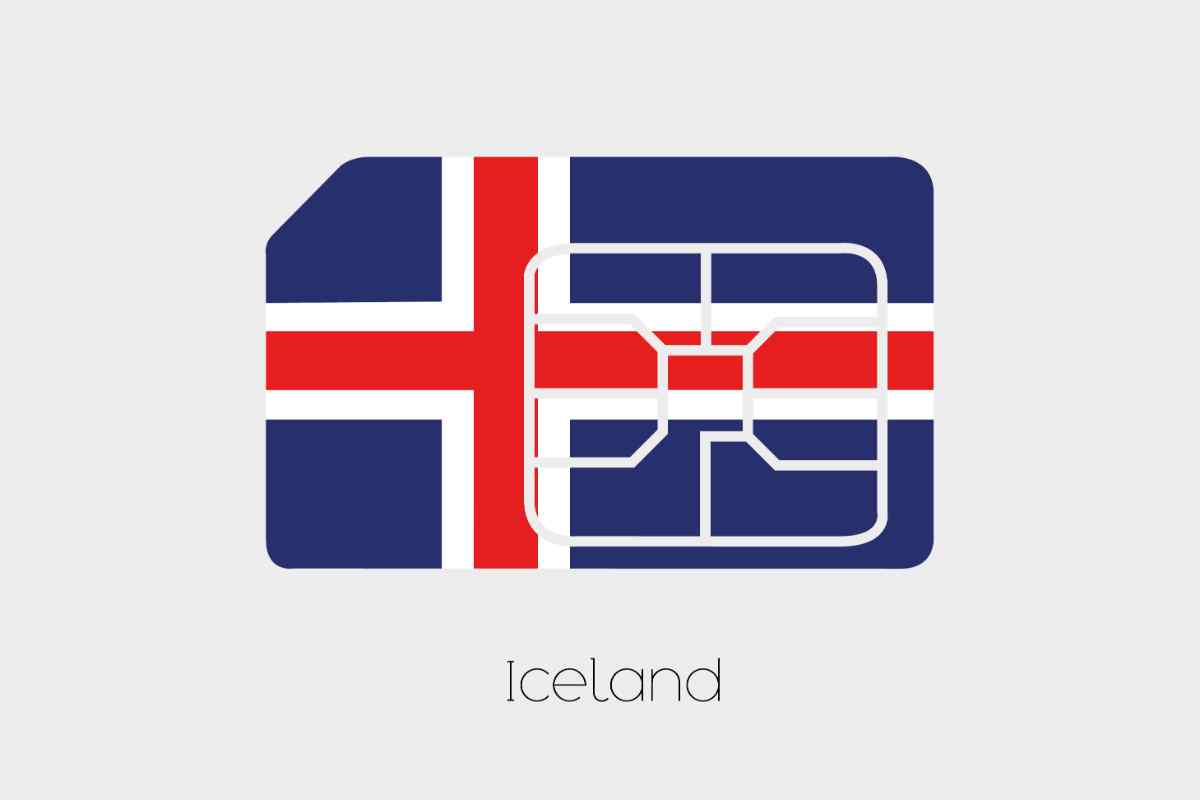 Sim card with the flag of Iceland