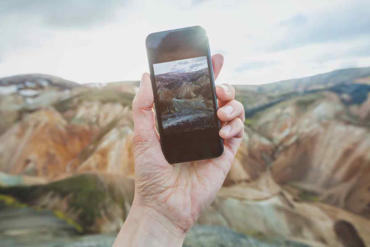 Phone connected in Iceland's wilderness