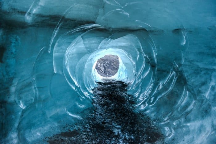 Myrdalsjokull glacier and ice cave