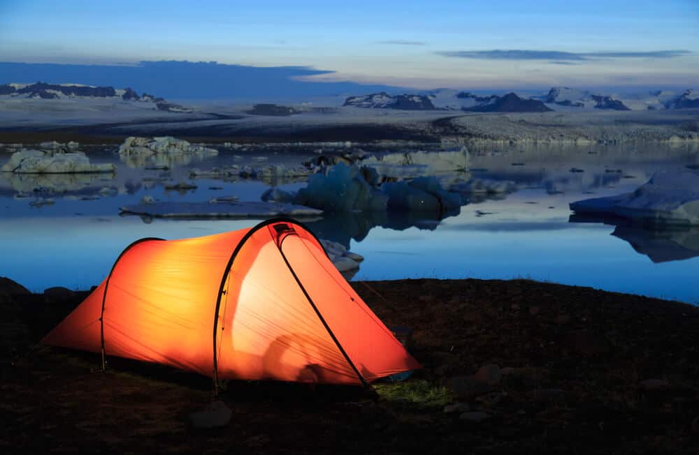 Tent camping at Jökulsárlón 