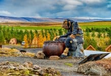 Iceland trolls statue