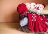 Suitcase filled with winter clothes for Iceland