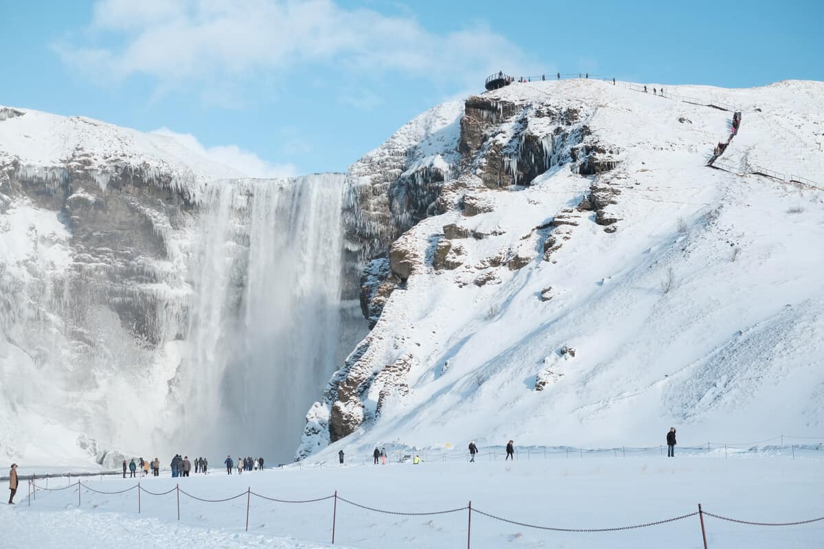 Staying warm and dry is a key winter travel tip or Iceland