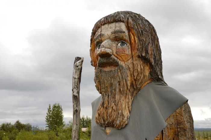 Wooden Iceland troll statue