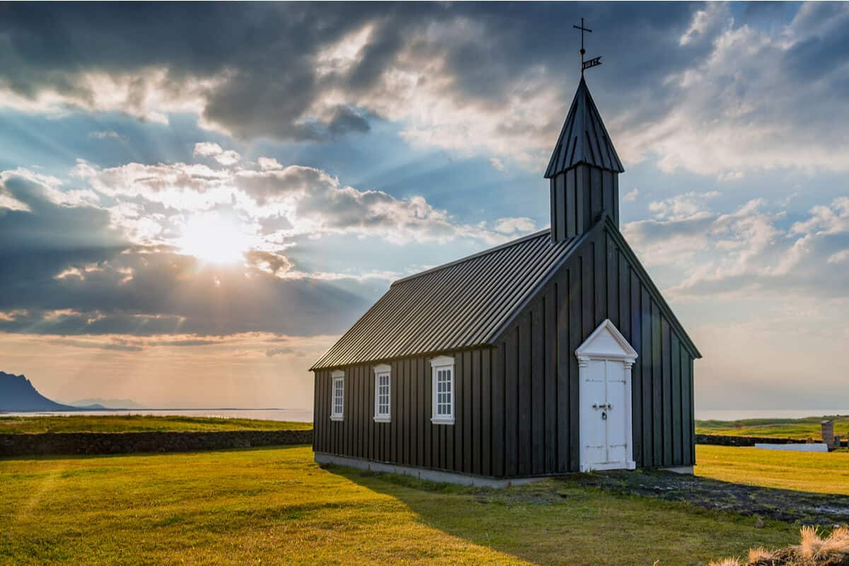 The black Budir church is one of the prettiest churches in Iceland