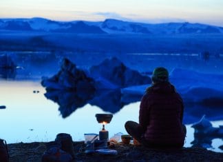 Camping near Jokulsarlon glacier lagoon