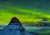 Iceland's Northern Lights over Kirkjufell mountain in winter