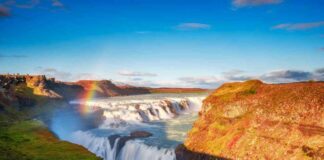 Gullfoss waterfall in may