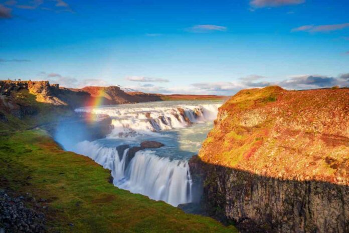 Gullfoss waterfall in may