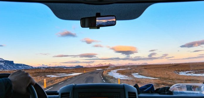 Beautiful views on a road trip in iceland's ring road
