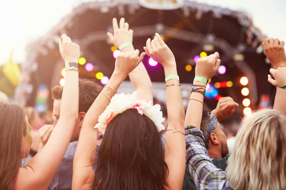 Festivalgoers enjoying the Reykjavik Secret Solstice Music Festival