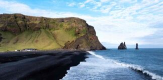 Beautiful views of Iceland's black beaches