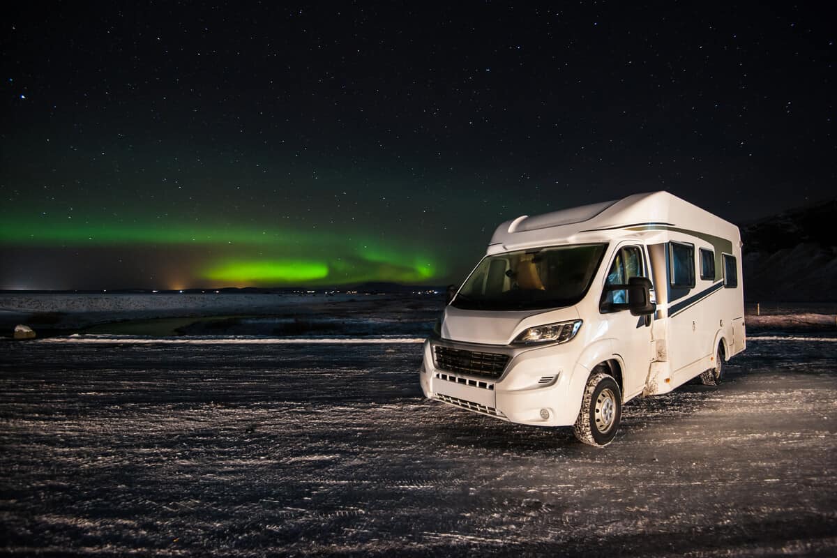 RV dump stations in Iceland Northern Lights
