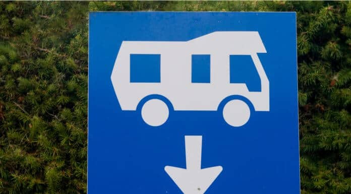 RV dump stations in Iceland sign