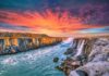 Selfoss waterfall during fall season