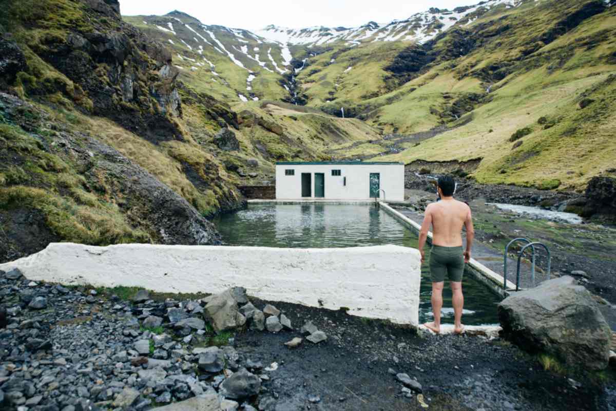 Seljavallalaug swimming pool in south Iceland