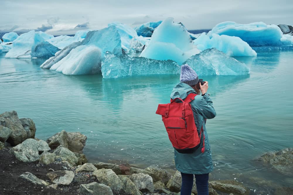 Iceland is known for its glaciers lagoon such as jokursarlon in the picture