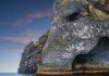 elephant rock in Iceland close up picture