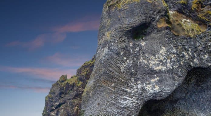 elephant rock in Iceland close up picture
