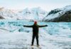 Cold weather and frozen icebergs in Iceland