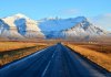 Road leading to Snaefellsjökull glacier in Snaefellsnes peninsula