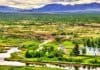 Thingvellir National Park panoramic view in summer