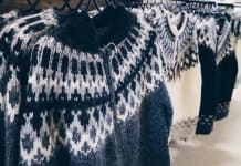 Traditional Icelandic lopapeysa wool sweater