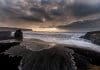 Volcanic black sand beaches near the seaside town of Vík